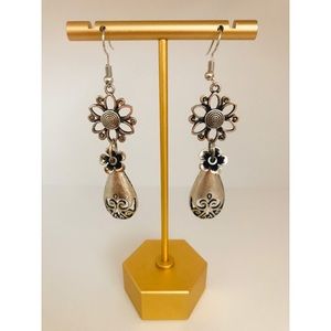 Flower Pendant Fishhook Style Earrings